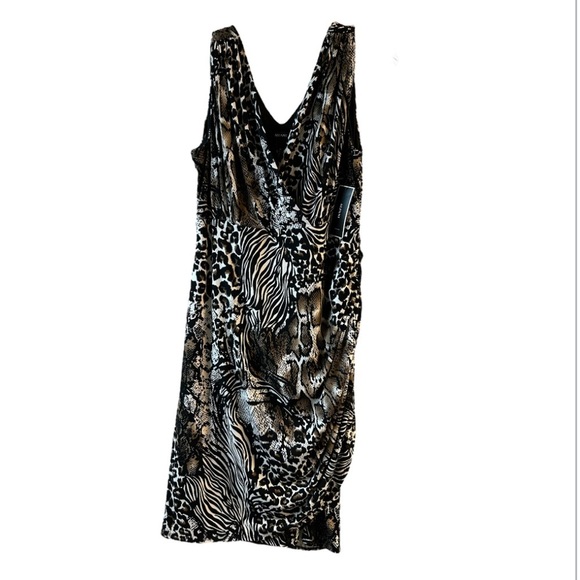 NWT Alfani Animal Print V-Neck Dress - Picture 3 of 7